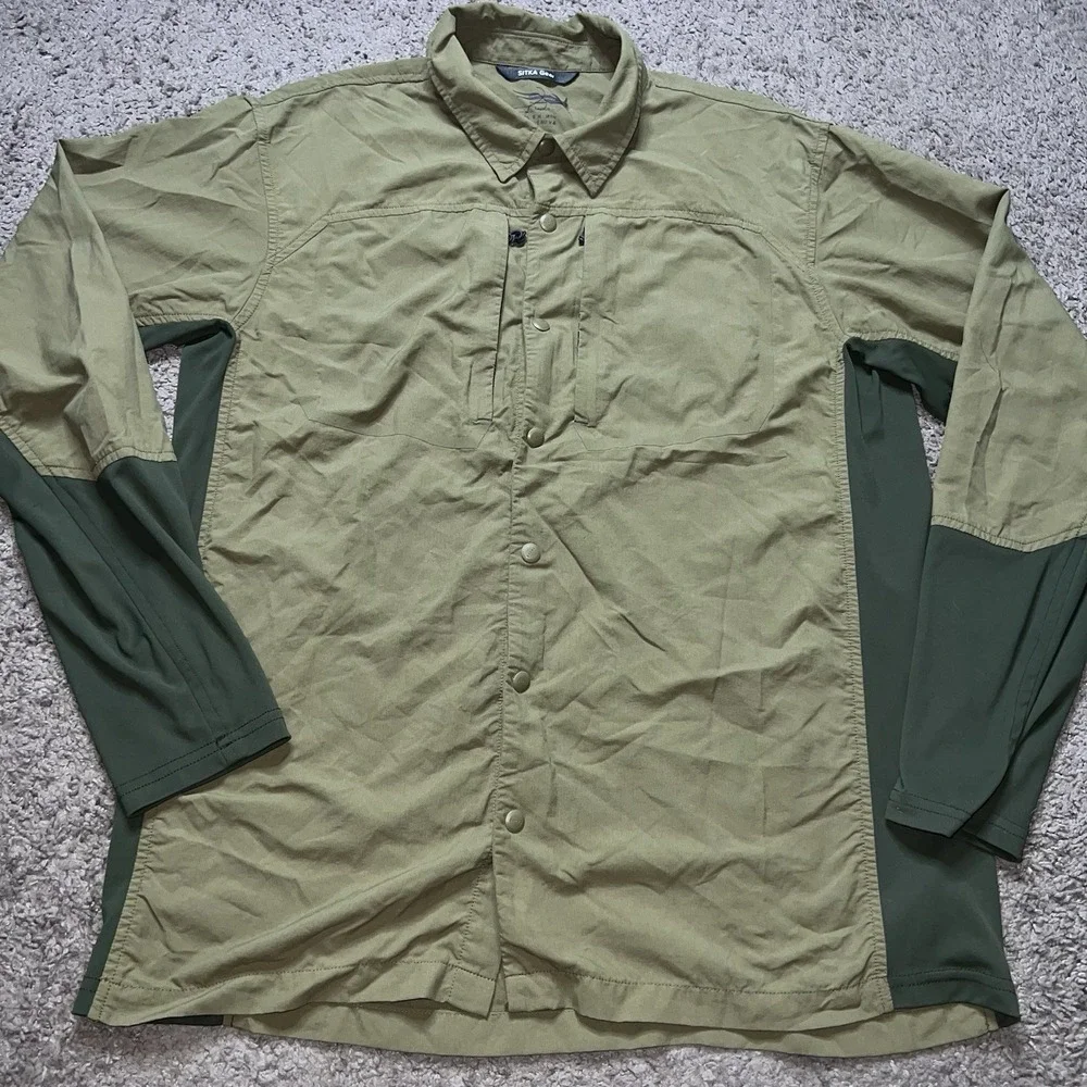 Sitka Scouting Shirt Snap Button Green Men's Sz Large Hunting
